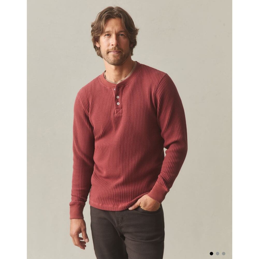 NWOT American Giant Men's Waffle Long Sleeve Henley Size L